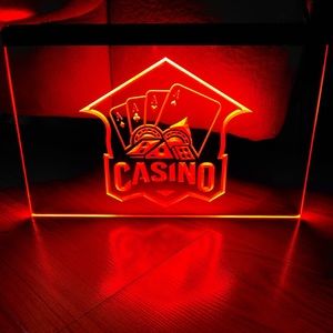 CASINO LED NEON RED LIGHT SIGN 8x12